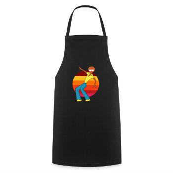 70s hippie peace pop music retro gift - Cooking Apron - black - Front - AI Model Male 185 dark (185cm)