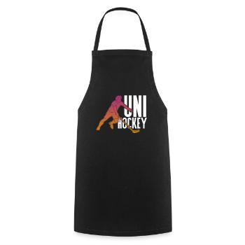 unihockey haftet Spieler Spiel Geschenkidee - Kochschürze - Schwarz - Vorne - AI Model Male 185 dark (185cm)