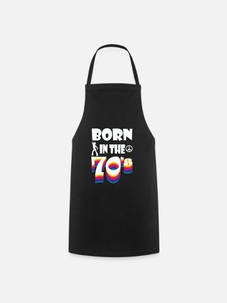 70er Hippie Peace Geburtstagsshirt Geschenkidee - Kochschürze - Schwarz