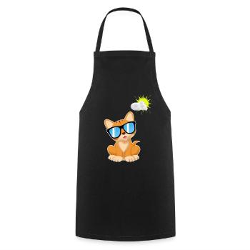 Katze Sonnenbrille comic Kawaii Geschenk kinder - Kochschürze - Schwarz - Vorne - AI Model Male 185 dark (185cm)