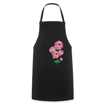 Peonies Flower Rose Spring Gift Idea - Cooking Apron - black - Front - AI Model Male 185 dark (185cm)