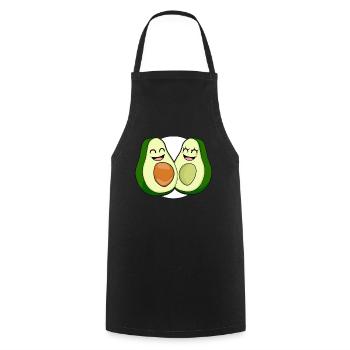Paire de cadeaux Kawaii Comic Love à l'avocat - Tablier de cuisine - noir - Devant - AI Model Male 185 dark (185cm)
