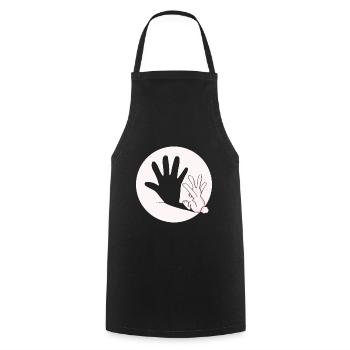 Hase Kaninchen Schatten Hand Ostern Geschenkidee - Kochschürze - Schwarz - Vorne - AI Model Male 185 dark (185cm)