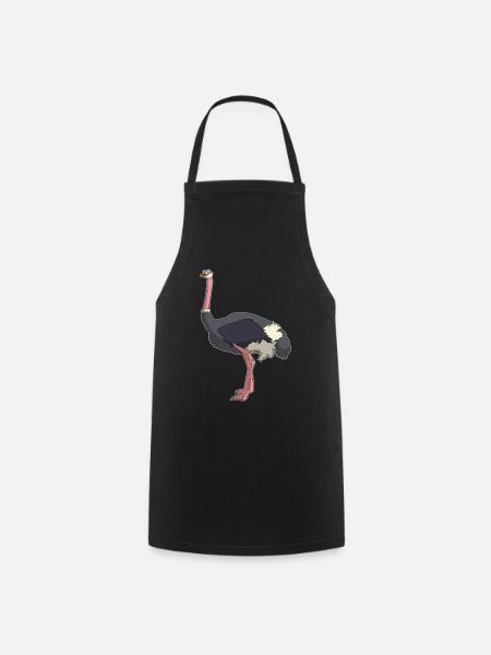 Nandu Strauß emu vogel comic Geschenkidee - Kochschürze - Schwarz