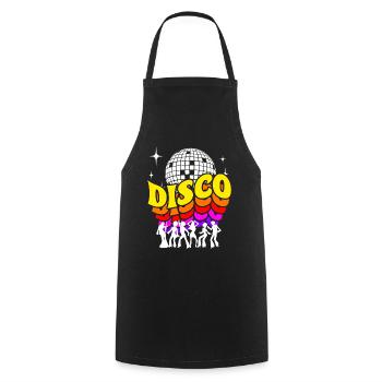 Chemise rétro Disco 70s - Tablier de cuisine - noir - Devant - AI Model Male 185 dark (185cm)