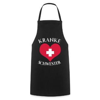 Krankenschwester Kranke Schwester Medizin Job - Kochschürze - Schwarz - Vorne - AI Model Male 185 dark (185cm)