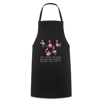 Flamingo Dire drôle Cadeau de yoga Pilates - Tablier de cuisine - noir - Devant - AI Model Male 185 dark (185cm)