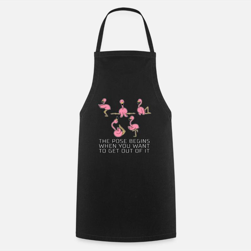 Flamingo Funny saying Yoga Pilates Gift - Cooking Apron - black
