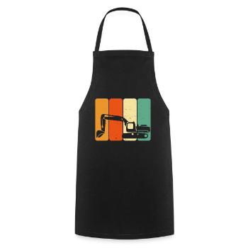 Excavator machine operator work job job gala construction - Cooking Apron - black - Front - AI Model Male 185 dark (185cm)