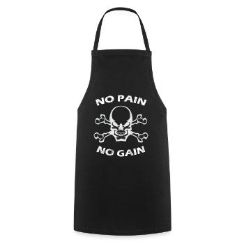 PAS DE PAIN PAS DE GAIN Bodybuilder - Tablier de cuisine - noir - Devant - AI Model Male 185 dark (185cm)