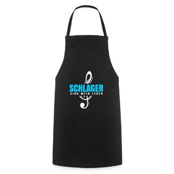 Schlager is my life - Cooking Apron - black - Front - AI Model Male 185 dark (185cm)