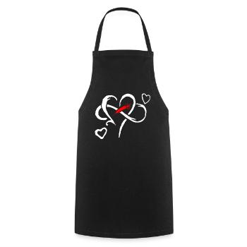 Heart Love Syringe Doctor Carer Gift - Cooking Apron - black - Front - AI Model Male 185 dark (185cm)
