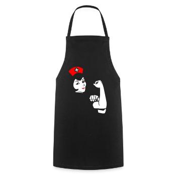 Nurse woman strong funny gift - Cooking Apron - black - Front - AI Model Male 185 dark (185cm)