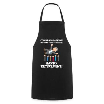 Pension retirement pension funny saying funny - Cooking Apron - black - Front - AI Model Male 185 dark (185cm)