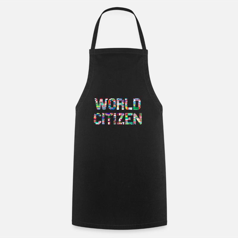 World Citizen (Flags / Citizens) with flags - Cooking Apron - black