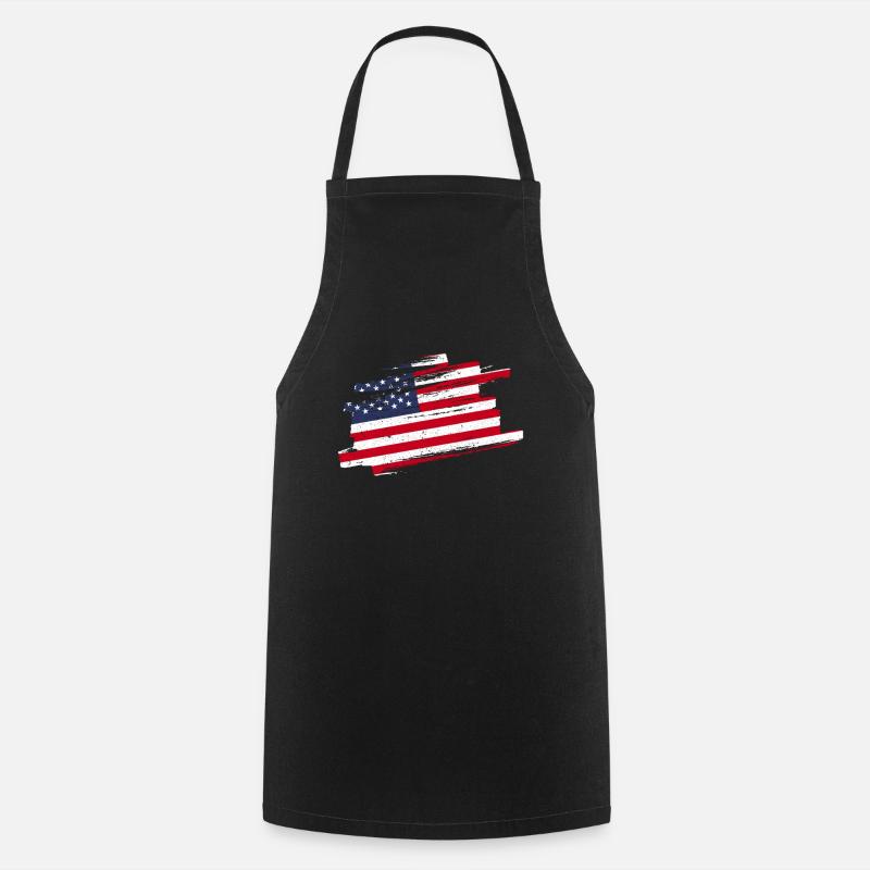 Drapeau américain - Tablier de cuisine - noir