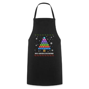 Chemistree, arbre de Noël à partir du tableau périodique - Tablier de cuisine - noir - Devant - AI Model Male 185 dark (185cm)