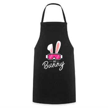 Ski Bunny auf 2 Ski,Häschen,Winter Party Apres Ski - Kochschürze - Schwarz - Vorne - AI Model Male 185 dark (185cm)