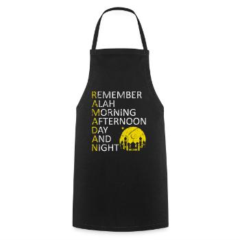 Ramadan Islam croyance islamique cadeau musulman - Tablier de cuisine - noir - Devant - AI Model Male 185 dark (185cm)