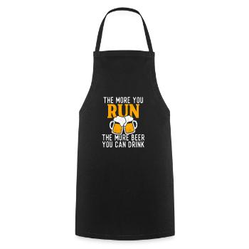 Funny marathon half marathon beer sayings shirt - Cooking Apron - black - Front - AI Model Male 185 dark (185cm)