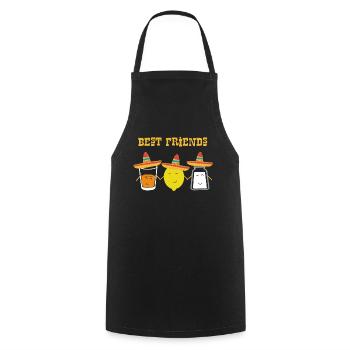 Tequila Best friends, Sombrero Lemon Salt Party - Tablier de cuisine - noir - Devant - AI Model Male 185 dark (185cm)