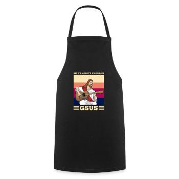 My favorite Chord is Gsus Jesus Gitarre Geschenk - Kochschürze - Schwarz - Vorne - AI Model Male 185 dark (185cm)