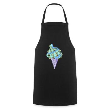 Japanische Pastel Goth Creepy Tentakel Eiscreme - Kochschürze - Schwarz - Vorne - AI Model Male 185 dark (185cm)