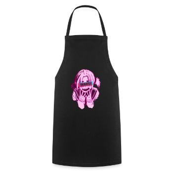 Manga Shirt Anime for Girls Waifu - Cooking Apron - black - Front - AI Model Male 185 dark (185cm)