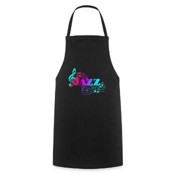 Colored Notes Jazz Music Lovers Jazz Notes - Cooking Apron - black - Front - AI Model Male 185 dark (185cm)