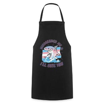Transgenre Genderqueer Requin Requin - Tablier de cuisine - noir - Devant - AI Model Male 185 dark (185cm)