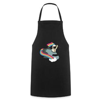 Pansexuel LGBT Queer Astronaut - Tablier de cuisine - noir - Devant - AI Model Male 185 dark (185cm)
