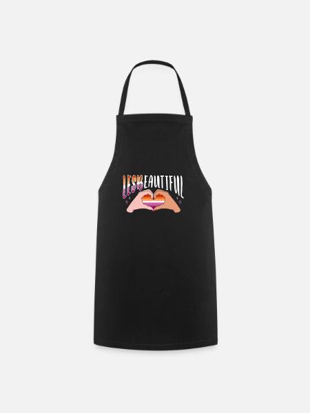 Lesbian Pride for a Lesbian Couple - Cooking Apron - black