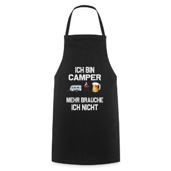 Ich bin Camper, Camping-Design - Kochschürze - Schwarz - Vorne - AI Model Male 185 dark (185cm)