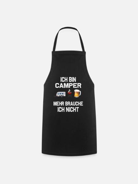 Ich bin Camper, Camping-Design - Kochschürze - Schwarz
