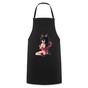 Waifu Manga Otaku Cosplayer Anime - Cooking Apron - black - Front - AI Model Male 185 dark (185cm)