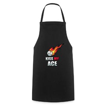 Volleyball Setter Motif Volleyball Team - Cooking Apron - black - Front - AI Model Male 185 dark (185cm)