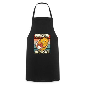 Dungeon Meowster Shirt pour RPG Gamer - Tablier de cuisine - noir - Devant - AI Model Male 185 dark (185cm)