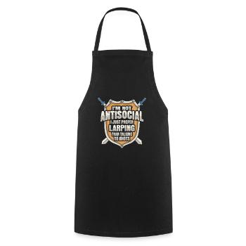 LARP Shirt for Role Players - Cooking Apron - black - Front - AI Model Male 185 dark (185cm)