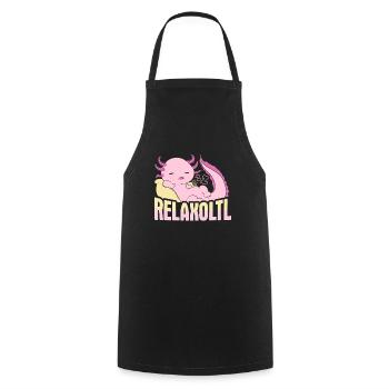 Relaxolotl Axolotl Design für einen Axolotl Fan - Kochschürze - Schwarz - Vorne - AI Model Male 185 dark (185cm)