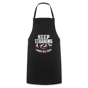 Wheelchair shirt for wheelchair users - Cooking Apron - black - Front - AI Model Male 185 dark (185cm)