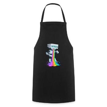 Rainbow poop shirt for robot fan - Cooking Apron - black - Front - AI Model Male 185 dark (185cm)