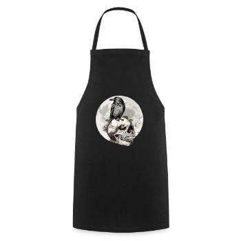 Raven Crow Motif Mythologie nordique - Tablier de cuisine - noir - Devant - AI Model Male 185 dark (185cm)