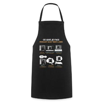 Idée cadeau accordeon humour temps libre - Tablier de cuisine - noir - Devant - AI Model Male 185 dark (185cm)