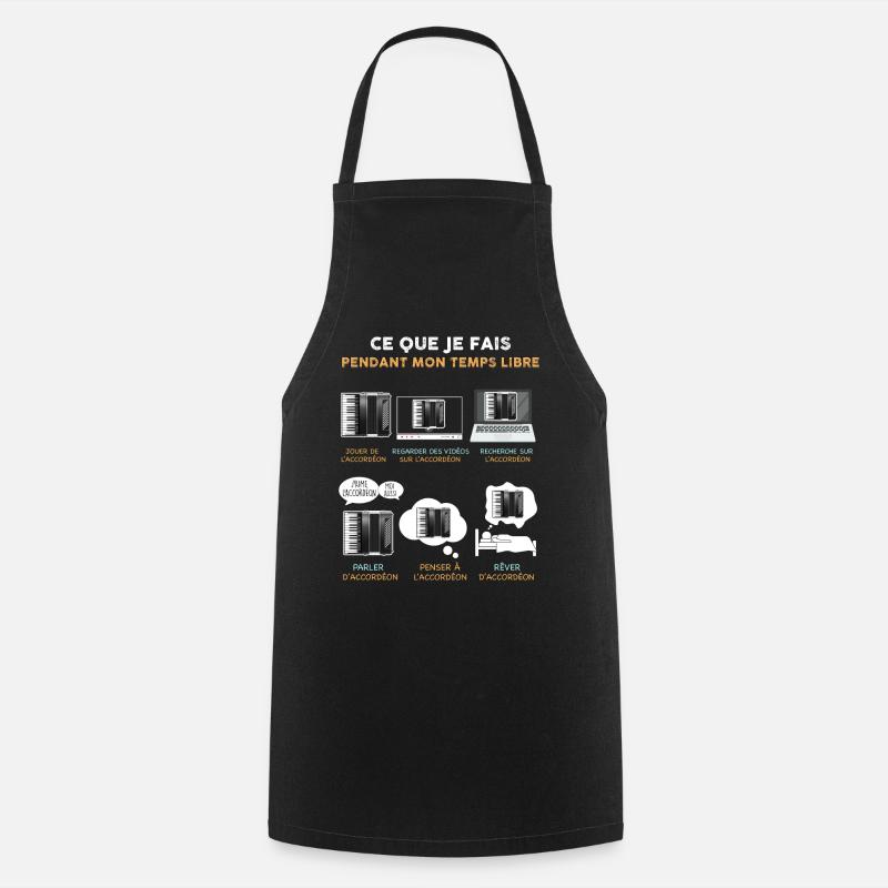 Idée cadeau accordeon humour temps libre - Tablier de cuisine - noir