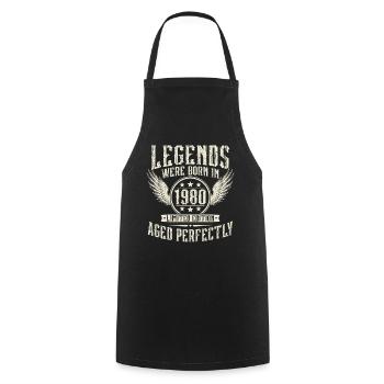 1980 Vintage Born Legends Anniversaire Vintage - Tablier de cuisine - noir - Devant - AI Model Male 185 dark (185cm)