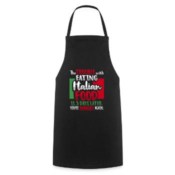 Italian Food Italy Lovers - Cooking Apron - black - Front - AI Model Male 185 dark (185cm)