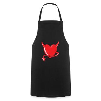 Cœur Rouge - Cœur du Diable - Cœur du Diable - Cadeau - Tablier de cuisine - noir - Devant - AI Model Male 185 dark (185cm)