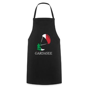 Gardasee Italien Urlaub Design für Kitesurfer - Kochschürze - Schwarz - Vorne - AI Model Male 185 dark (185cm)