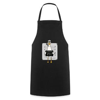 Fischbrötchen Möwe Norddeutsch - Kochschürze - Schwarz - Vorne - AI Model Male 185 dark (185cm)