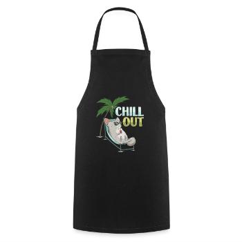 Chin Chilling Chinchilla Chillen - Tablier de cuisine - noir - Devant - AI Model Male 185 dark (185cm)